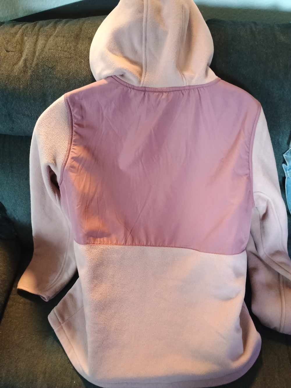 Reebok Women’s XL Pink Fleece Full Zip Hoodie Jacket Colorblock Hooded - Picture 5 of 5